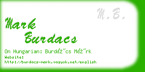 mark burdacs business card